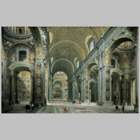 Maderno's nave, looking towards the chancel, as painted by Giovanni Paolo Pannini, 1731.jpg